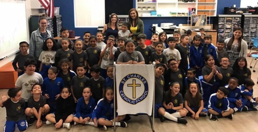 First Grade Meteorologists at St. Charles Catholic School